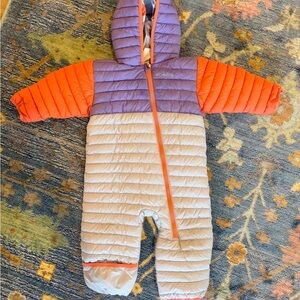 Columbia Orange/Purple/Cream Kids Hooded Colorblock One-Piece Footie